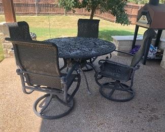 Metal Porch Table with Metal Chairs - Heavy Duty