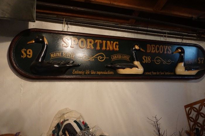 old duck decoy wood sign