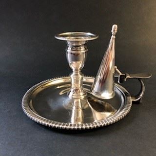 GEORGIAN STERLING SILVER CHAMBER STICK