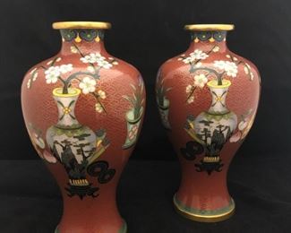 VINTAGE CHINESE ENAMEL VASES