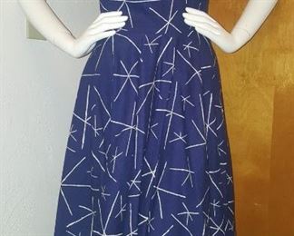 1950S LADIES DRESS WITH SPUTNIK PRINT