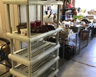 . . . a nice storage rack with drawers -- note two hardware organizers on top.