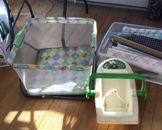 . . . cute -- a Cabbage Patch playpen and a Cabbage Patch carrier
