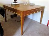 Solid walnut large square side table by Drexel.