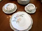 Hutschenreuther Gelb, Bavaria Germany, PASCO "The Magnolia" china. 12 7-piece place settings, plus serving pieces.
