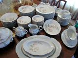Hutschenreuther Gelb, Bavaria Germany, PASCO "The Magnolia" china. 12 7-piece place settings, plus serving pieces.