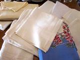 Table linens, damask, vintage linen