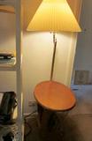 Maple floor lamp with tabletop