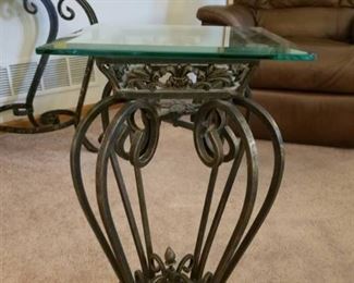 Glass Top Metal Plant Stand Table