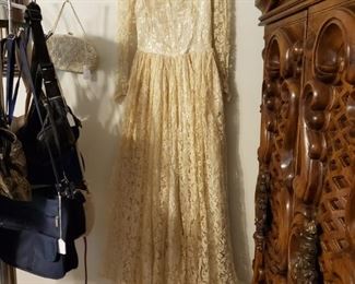 1950 wedding gown & tiara
