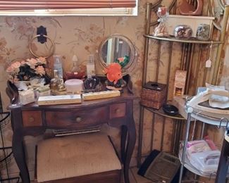 Nice vanity with bench.