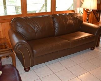 Pennsylvania House Leather Sofa 84" Wide. Like New