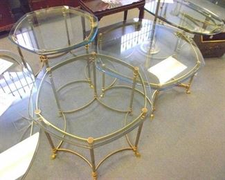 Italian french labarge glass brass table, tables, vintage, antique