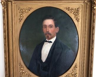 Antique oil portrait