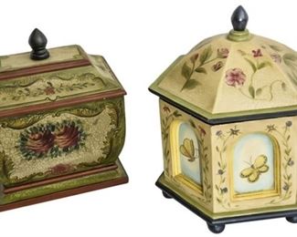 6. Two 2 Painted Decorative Boxes