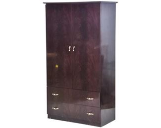 15. Wood Wardrobe with Brass Hardware