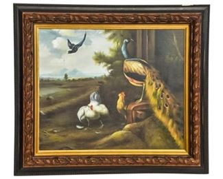 20. Oil on Canvas Painting of Fowl