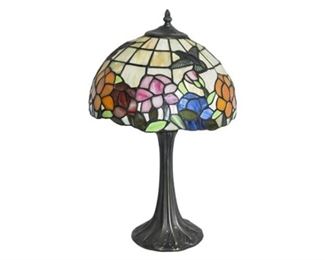 26. TiffanyStyle Lamp with Stained Glass Shade