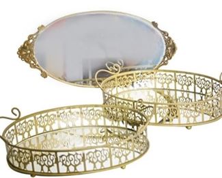 27. Three 3 Mirrored and Pierces Metal Dishes