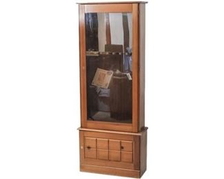 54. Wood Vitrine Cabinet with Glass Door
