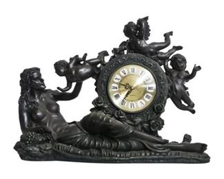 84. Bronze Figural Mantle Clock