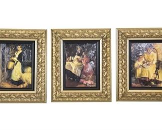 93. Trio of Giclee Prints in Gilt Frames