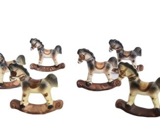 107. Six Ceramic Rocking Horses