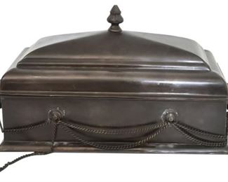 124. Metal Box with Ram Head Accents