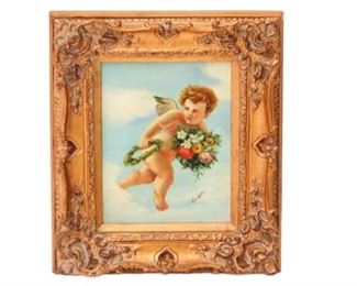 134. Signed Painting of a Cherub