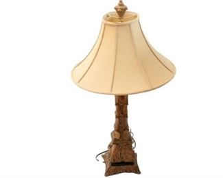 139. Carved Wood Table Lamp