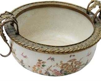 155. Chinese Porcelain Bowl with Bronze Detail