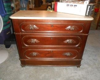 Marble top Acron pull chest of drawers - very nice!