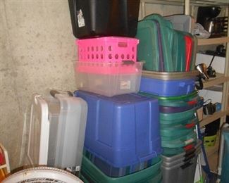 Many storage bins