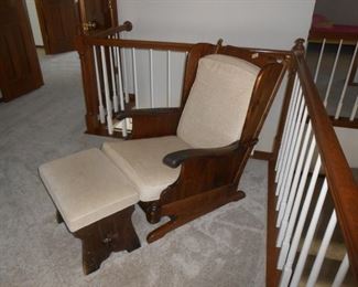 Platform rocker and ottoman