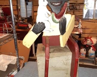 Huge Black Americana Wood Figure