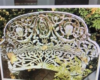 CAST IRON FRENCH GARDEN BENCH, EARLY 1900'S , HARD TO FIND PIECE  $ 900.00