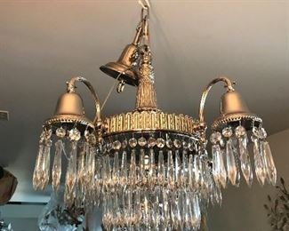 1920' NEWLY NICKELED OVER BRASS WITH CRYSTALS, STUNNING $ 595.00