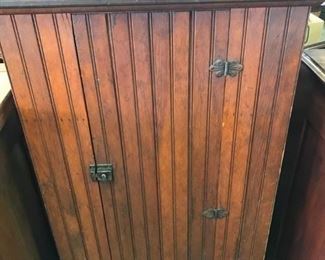 SMALL NARROW PRIMITIVE JELLY CUPBOARD, WAINSCOAT , ALL ORIGNAL $ 250.00