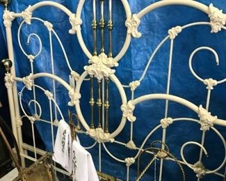 IRON AND BRASS BED $ 350.00
