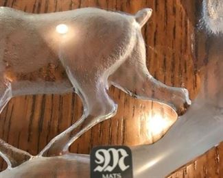 MATS JONASSON CRYSTAL STUDIOS MALERASS SWEDEN, LEAD CRYSTAL FINEST GRADE OF SWEDISH ART GLASS BLOWN ,ETCHED AND POLISHED BY THE HANDS OF MASTER ARTISANS, EXQUISITE SCULPTURES $ 225.00