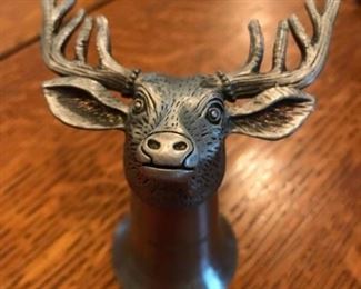 PAIR OF PEWTER ELK BAREWARE