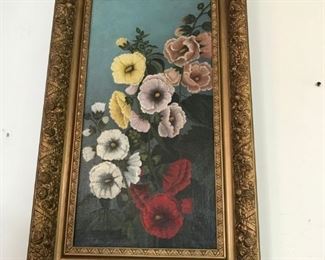 ANTIQUE OIL PAINTING IN GILT GOLD FRAME $ 195.00