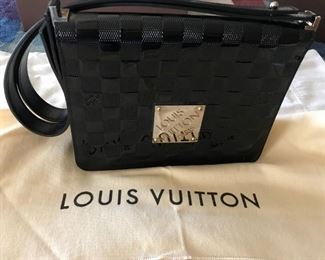 NEW, NEVER USED,  CABARET, IN ITS CLOTH BAG AND BOX, CUIR DAMIER VERNIS ( M92124 ) A REAL TREASURE TO FIND AND OWN! NOIR BLACK, MADE IN FRANCE $1,200.00