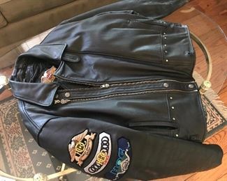 H.D. leather jacket with liner