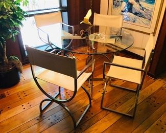 Chrome Dining Table and Chairs