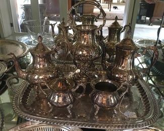 Silver plate tea service