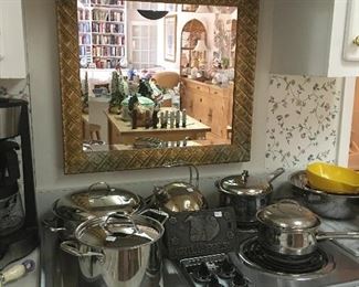 Pots and pans, Square wall mirror 