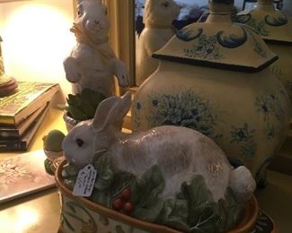 Fitz and Floyd Rabbit covered Dish 