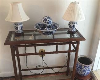 Blue and white Décor , Foyer table 