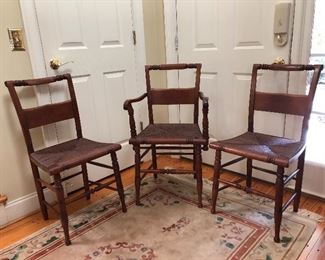 Hitchcock style chairs with rush seats